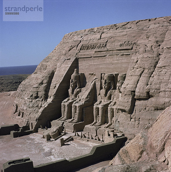 Tempel von Re-Herakte gebaut für Ramses II  Abu Simbel  UNESCO Weltkulturerbe  Nubien  Ägypten  Nordafrika  Afrika
