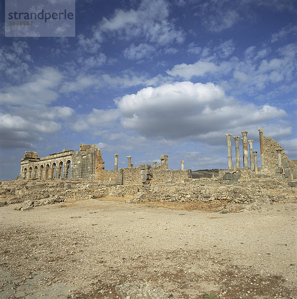 Römische Stadt das 3. Jahrhundert  Volubilis  UNESCO World Heritage Site  Marokko  Nordafrika  Afrika