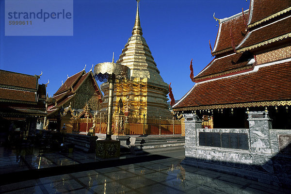Wat Phra  dass Doi Suthep  in der Nähe von Chiang Mai  Thailand  Südostasien  Asien