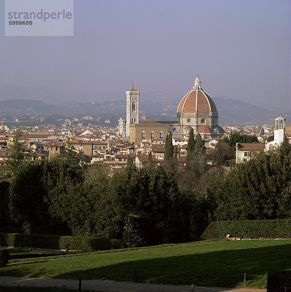 Skyline der Stadt von Boboli-Gärten  Florenz  Toskana  Italien  Europa