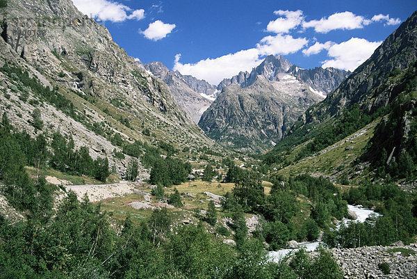 Das Veneon-Tal  Parc National des Ecrins  in der Nähe von Grenoble  Isere  Rhone Alpes  Frankreich  Europa