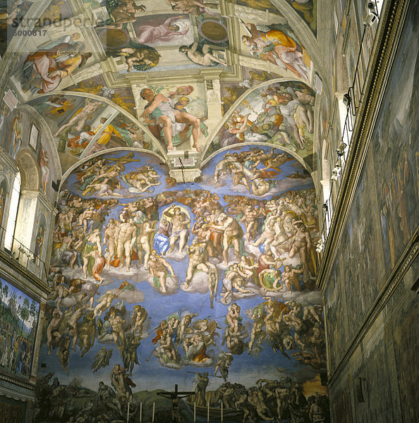 Innenraum  Sixtinische Kapelle  Vatikan  Rom  Latium  Italien  Europa