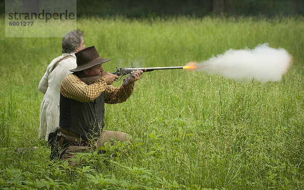 Black Jack Battlefield  Civil War Re-enactment  in der Nähe von Baldwin City  Kansas  Vereinigte Staaten  Nordamerika