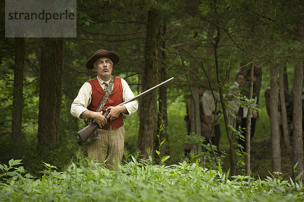 Black Jack Battlefield  Civil War Re-enactment  in der Nähe von Baldwin City  Kansas  Vereinigte Staaten  Nordamerika