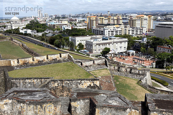 San Cristobal-Schloss  ehemalige spanische Festung  UNESCO Weltkulturerbe  San Juan  Puerto Rico  Karibik  Caribbean  Mittelamerika