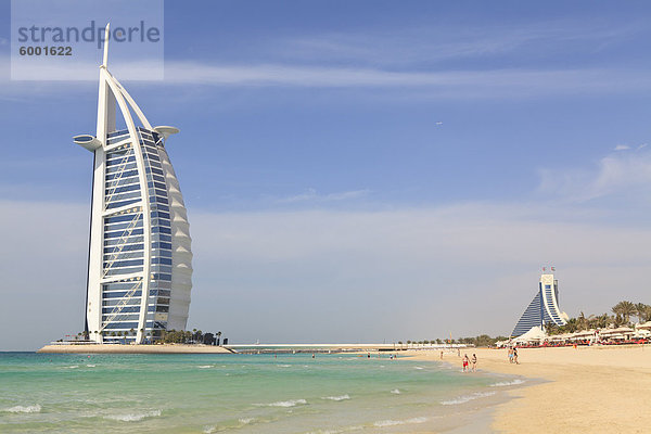 Burj Al Arab und Jumeirah Beach Hotels  Jumeirah Beach  Dubai  Vereinigte Arabische Emirate  Naher Osten