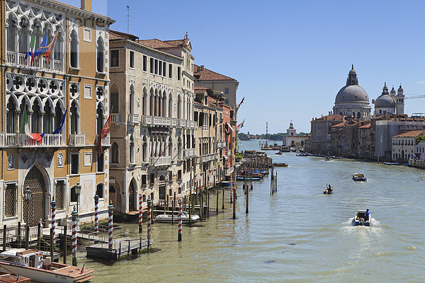 Der Canal Grande und die gewölbte Santa Maria Della Salute  Venedig  UNESCO World Heritage Site  Veneto  Italien  Europa