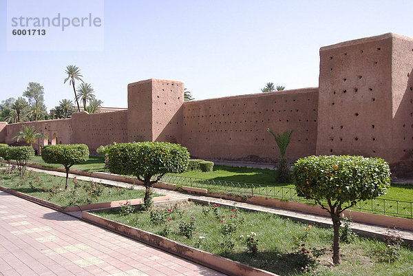 Nordafrika  Stadtmauer  Marrakesch  Afrika  Marokko