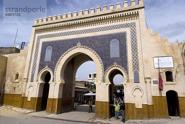 Blau-Tor (Bab Boujloude)  Fez  Marokko  Nordafrika  Afrika