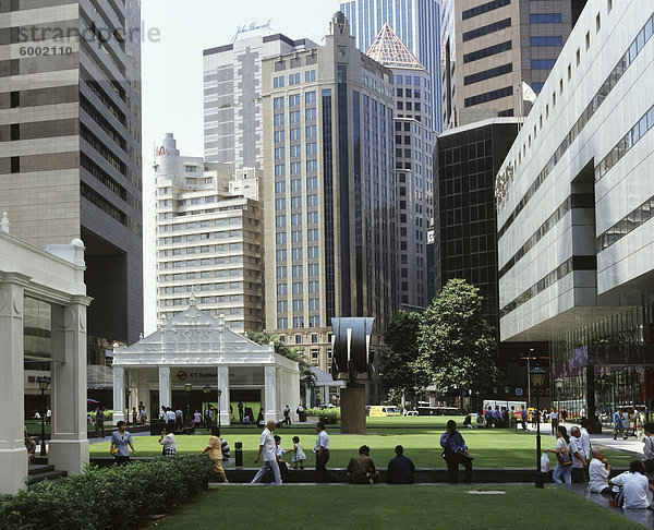 Raffles Place  das Zentrum der Banking District  Singapur  Südostasien  Asien