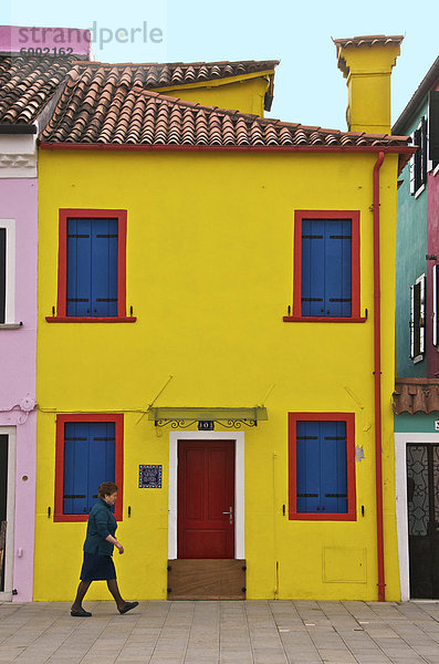 Europa Gebäude bunt Insel Venetien Burano Italien