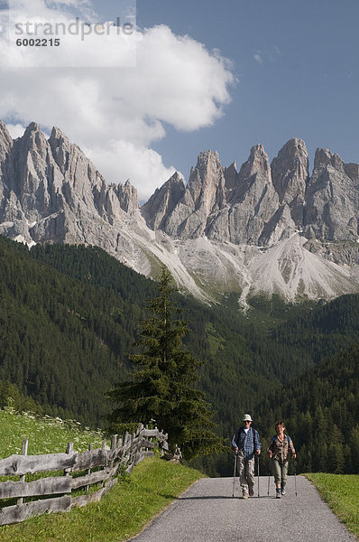 Geisler Gruppe  Funes-Tal (Villnoss)  Dolomiten  Trentino-Südtirol  Südtirol  Italien  Europa