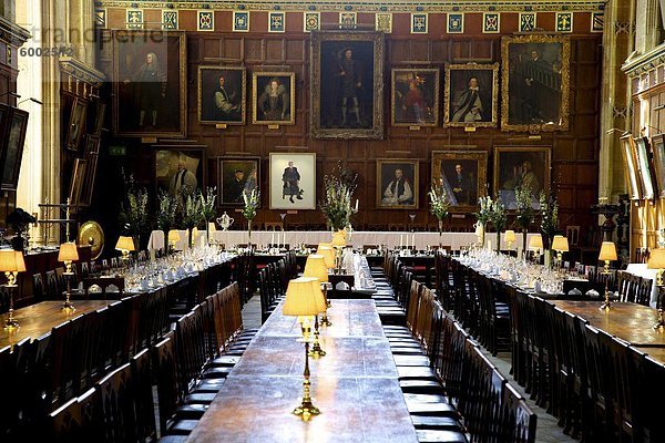 Große Halle (Speisesaal) am Christ Church College  Universität Oxford  Oxford  Oxfordshire  England  Vereinigtes Königreich  Europa