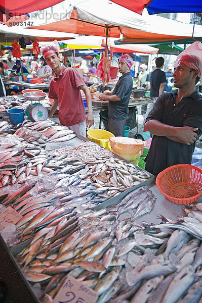 Fisch Stand  nass Pudu Market  Kuala Lumpur  Malaysia  Südostasien  Asien