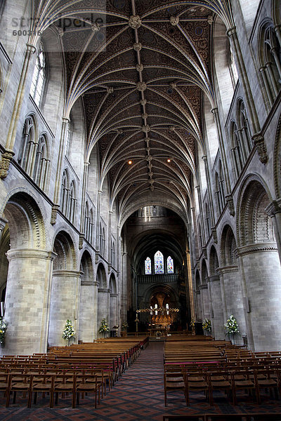 Langhaus  Hereford Cathedral in Hereford  Herefordshire  England  Vereinigtes Königreich  Europa