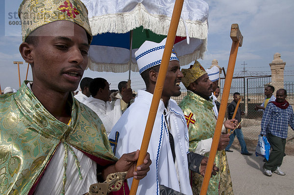 Epiphany  äthiopische feiern am Standort Taufregister von Qasr el Yahud  Jordans  Israel  Naher Osten