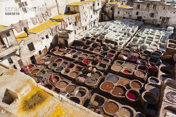 Gerberei  Fez  UNESCO World Heritage Site  Marokko  Nordafrika  Afrika