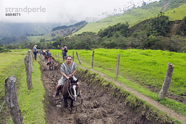 Reiten in Cocora-Tal  Salento  Kolumbien  Südamerika