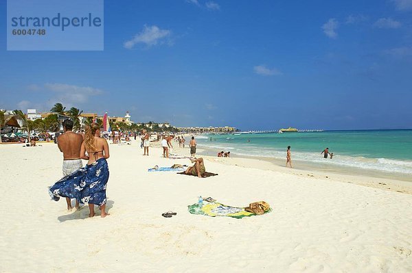 Strand von Playa del Carmen  Quintana Roo Zustand  Mexiko  Nordamerika