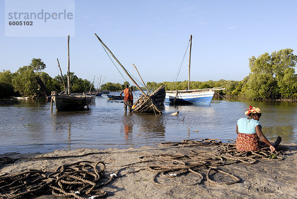 Daus  Hafen in der Nähe von Ibo Island  Mosambik  Afrika