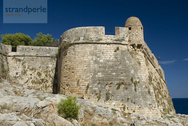 Wälle der 16. Jahrhundert venezianischen Festung  Rethymno  Kreta  griechische Inseln  Griechenland  Europa