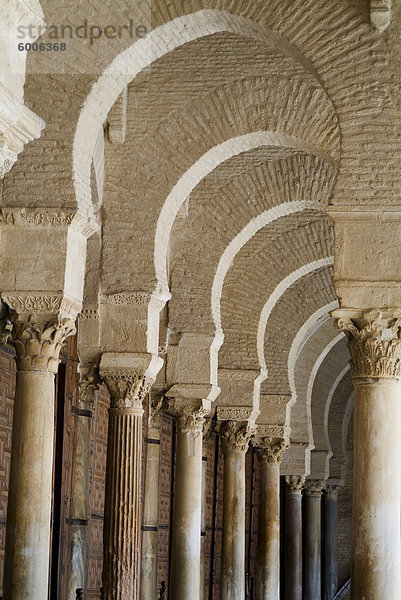 Innenraum  Okba Moschee (Moschee)  Kairouan  UNESCO World Heritage Site  Tunesien  Nordafrika  Afrika