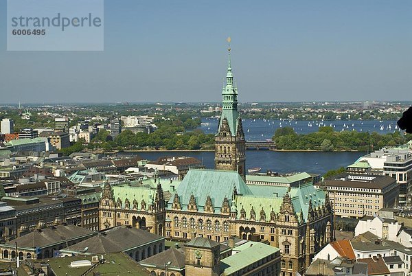 Hansestadt Hamburg  Blick Richtung Westen  Panoramasicht  Speicherstadt  Hafen  Hamburg  Deutschland  Europa