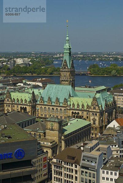 Hansestadt Hamburg  Blick Richtung Westen  Panoramasicht  Speicherstadt  Hafen  Hamburg  Deutschland  Europa