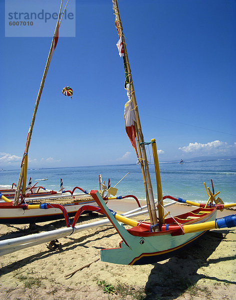 Prahu Boote  Sanur Beach  Bali  Indonesien  Südostasien  Asien