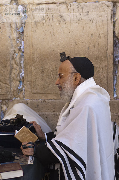 Verehrer an der Klagemauer  Jerusalem  Israel  Naher Osten