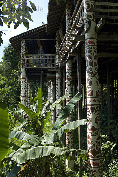 Orang Ulu Stammes Langhaus  Sarawak Cultural Village  Santubong  Sarawak  Malaysia Borneo  Malaysia  Südostasien  Asien