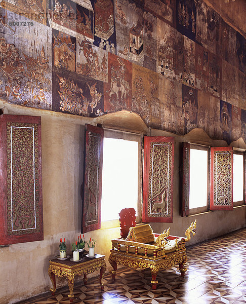 19. Jahrhunderts Tempel Wandbildern in Wat Bo  Siem Reap  Kambodscha  Indochina  Südostasien  Asien