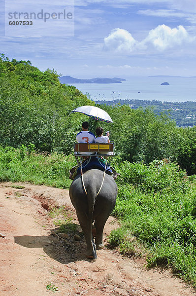 Reiten Elefanten in die Highlands Chalong  Phuket  Thailand  Südostasien  Asien