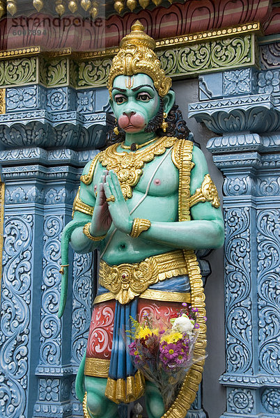 Affen aussenansicht Statue der Hindu-Gott Hanuman  Sri Krishna Bagawan Temple  Singapur  Südostasien  Asien