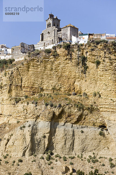 San Pedro Kathedrale  Arcos De La Frontera  eines der weißen Dörfer  Andalusien  Spanien  Europa