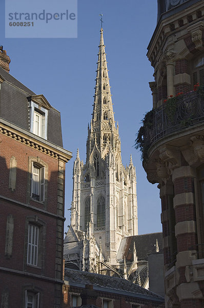 Der Turm und der Cast Eisen Turmspitze 1876 der Kathedrale Notre Dame  Rouen  Haute-Normandie  Frankreich  Europa