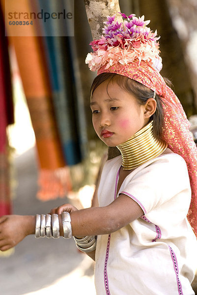 Langer Hals Mädchen  Karen Padaung  Chiang Mai  Thailand  Südostasien  Asien