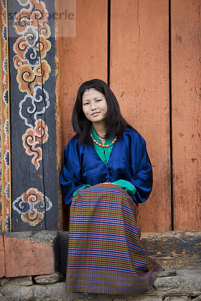 Bhutanischen Frau  Jankar  Bumthang  Bhutan  Asien