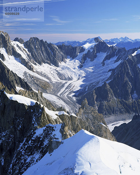 Mont Blanc-Massivs in der Nähe von Chamonix  Haute-Savoie  französische Alpen  Frankreich  Europa