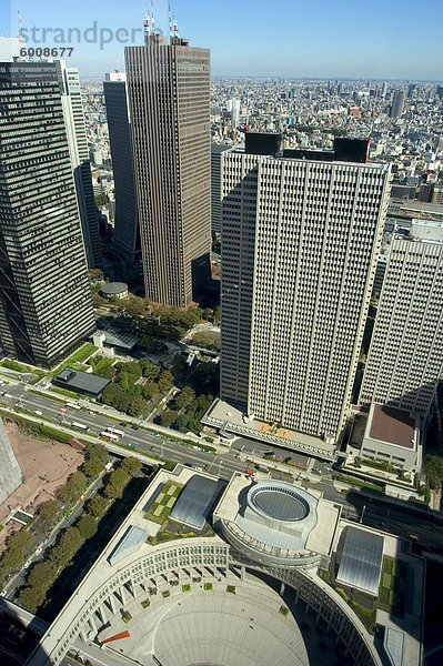 Skyline der Stadt  Metropolitan Government Buildings  Shinjuku  Tokio  Honshu  Japan  Asien