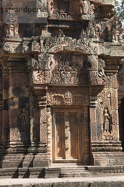 Banteay Srei Hindu-Tempel  in der Nähe von Angkor  UNESCO Weltkulturerbe  Siem Reap  Kambodscha  Indochina  Südostasien  Asien