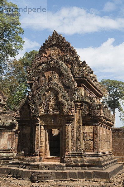 Banteay Srei Hindu-Tempel  in der Nähe von Angkor  UNESCO Weltkulturerbe  Siem Reap  Kambodscha  Indochina  Südostasien  Asien