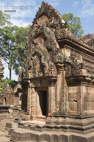 Banteay Srei Hindu-Tempel  in der Nähe von Angkor  UNESCO Weltkulturerbe  Siem Reap  Kambodscha  Indochina  Südostasien  Asien