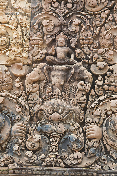 Banteay Srei Hindu-Tempel  in der Nähe von Angkor  UNESCO Weltkulturerbe  Siem Reap  Kambodscha  Indochina  Südostasien  Asien