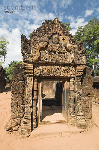 Banteay Srei Hindu-Tempel  in der Nähe von Angkor  UNESCO Weltkulturerbe  Siem Reap  Kambodscha  Indochina  Südostasien  Asien