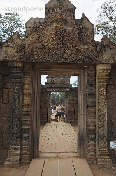 Banteay Srei Hindu-Tempel  in der Nähe von Angkor  UNESCO Weltkulturerbe  Siem Reap  Kambodscha  Indochina  Südostasien  Asien