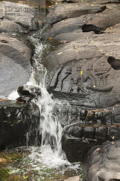 Fluss der tausend Lingas  Kbal Spean  in der Nähe von Angkor  Siem Reap  Kambodscha  Indochina  Südostasien  Asien