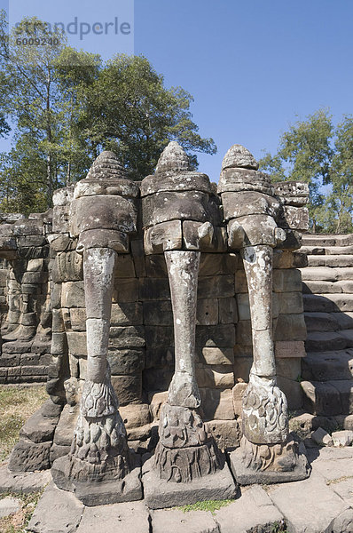 Elefant Terrasse  Angkor Thom  Angkor  UNESCO Weltkulturerbe  Siem ernten  Kambodscha  Indochina  Südostasien  Asien