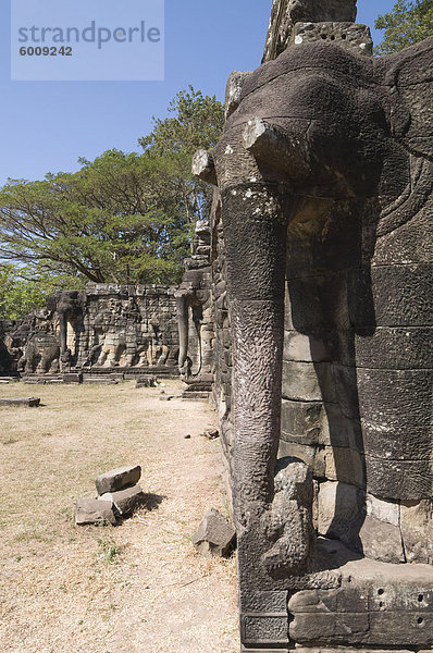 Elefant Terrasse  Angkor Thom  Angkor  UNESCO Weltkulturerbe  Siem ernten  Kambodscha  Indochina  Südostasien  Asien