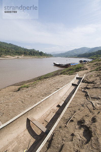 Fluss Dorf Zimmer Seitenansicht Südostasien Vietnam Asien Laos